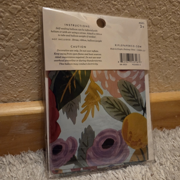 Anthropologie Rifle Paper Co. Floral Number 3 Foil Balloon - Picture 5 of 5